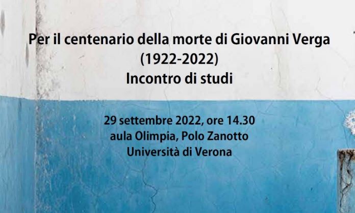 Incontro di studi &quot;Per il centenario della morte di Giovanni Verga (1922-2022)&quot;